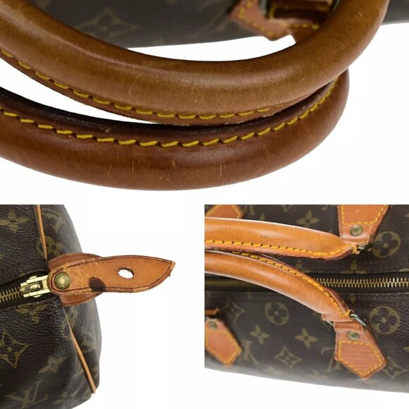 LOUIS VUITTON Speedy 30 Travel Hand Bag Monogram Leather Brown - Picture 9 of 16